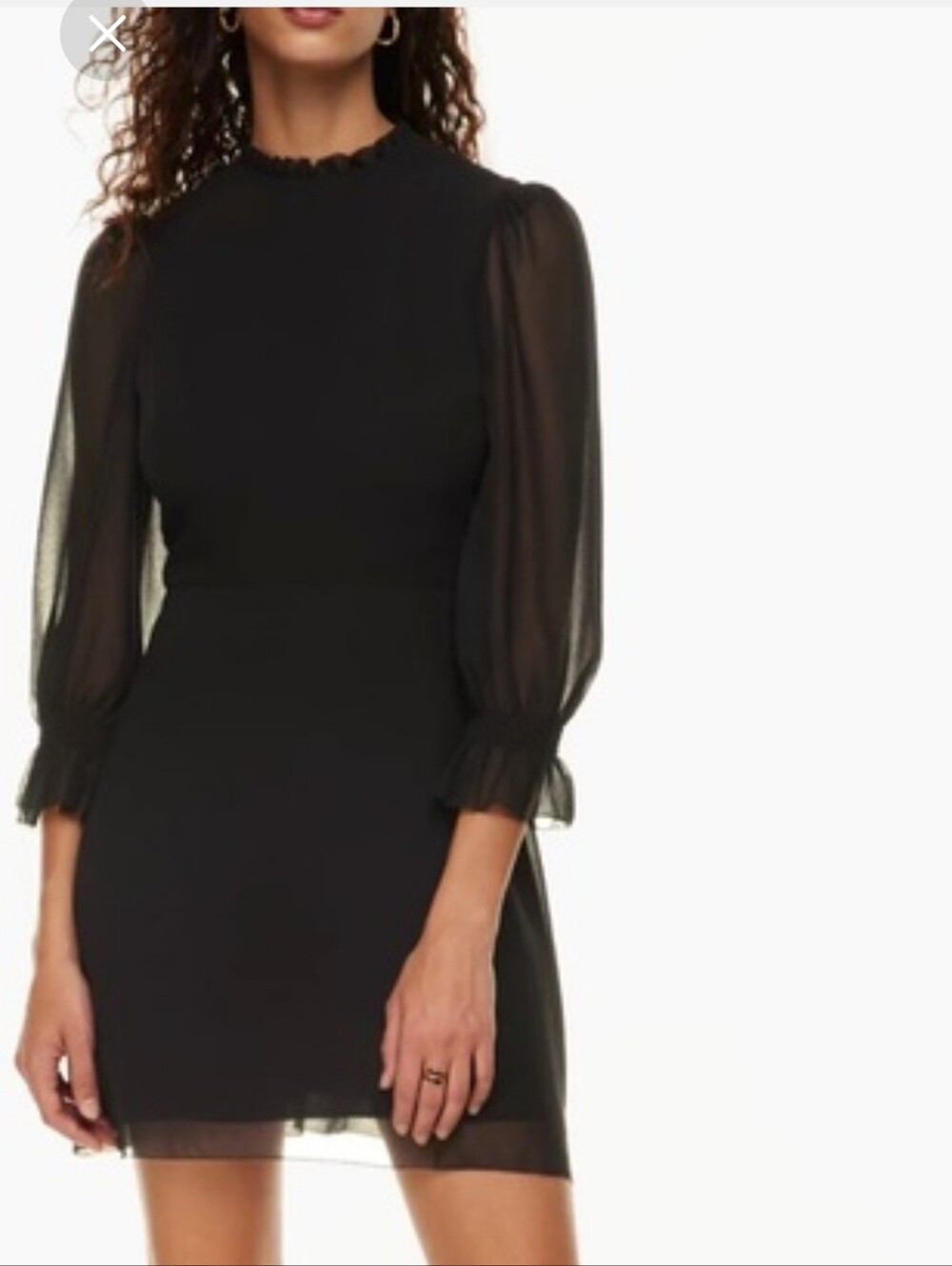 Aritzia Wilfred Swept Mini Dress Chiffon Mini Dress Black Size 2